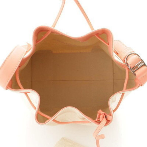 Balenciaga Navy Blue Bucket Canvas x Drawstring Bag White Pink - Picture 4 of 10